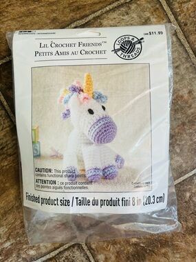Loops & Threads Lil Crochet Friends Unicorn Kit NIP
